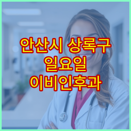 안산시 상록구 일요일 이비인후과 진료 병원 비염·축농증 치료 가능