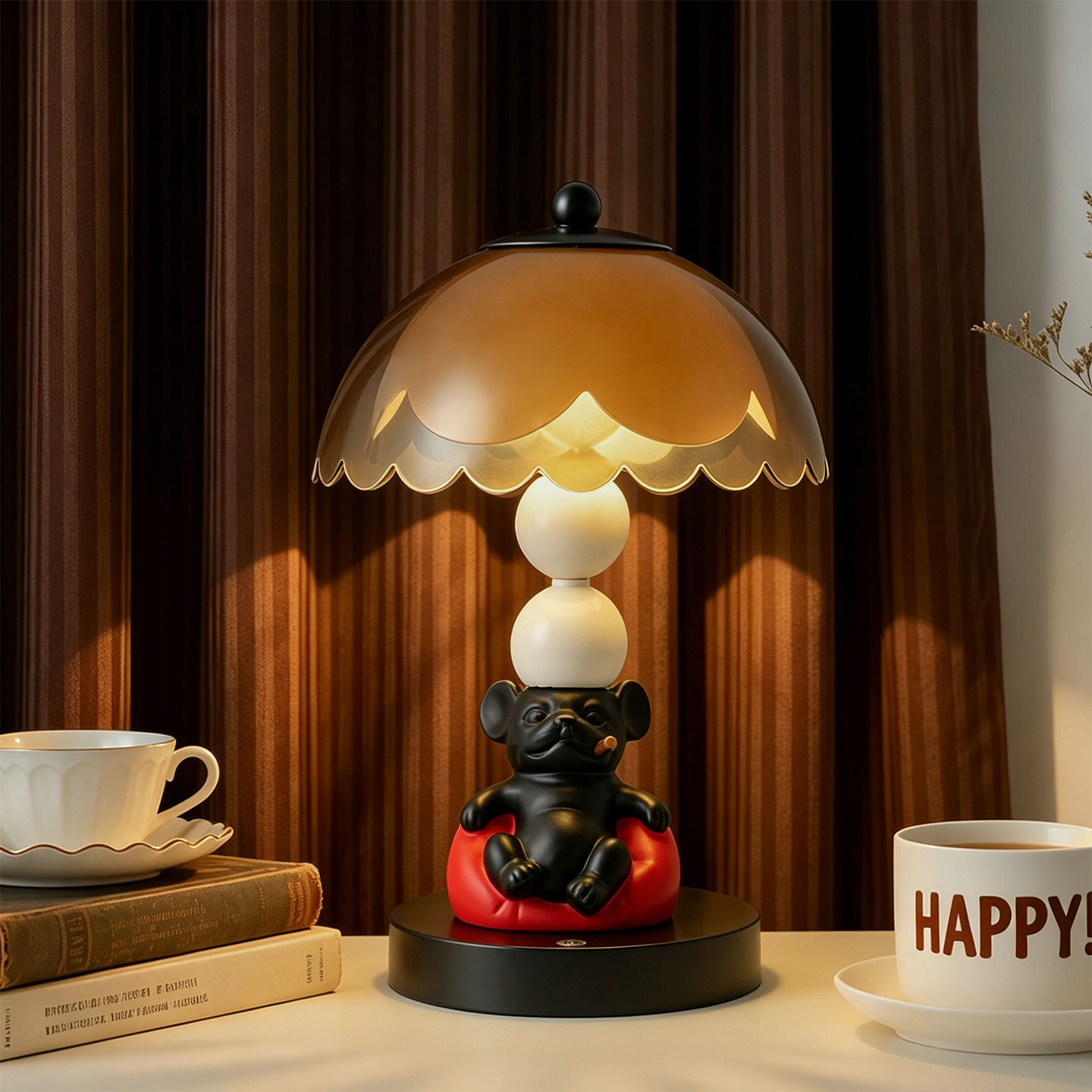 French Bulldog Table Lamp, Cartoon Design
