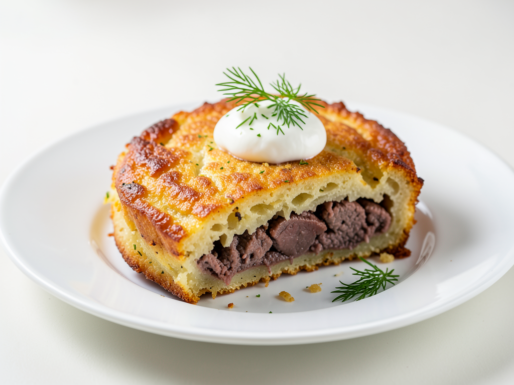 Бабка картофельная с мясом по-полесски