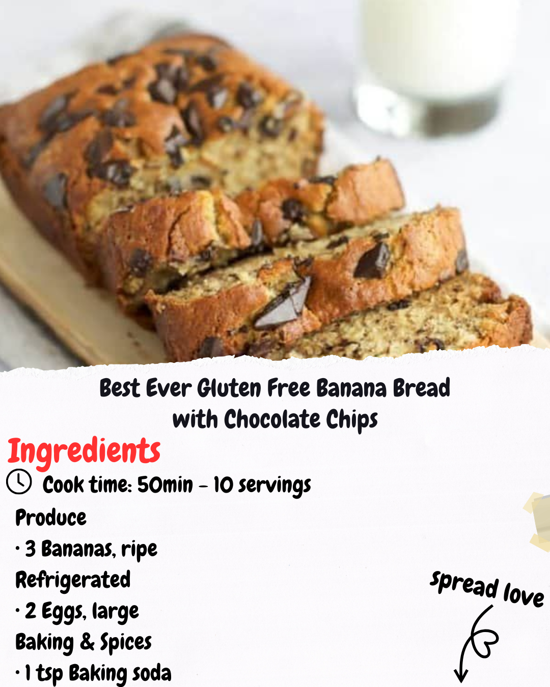 Best Ever Gluten Free Banana Bread with Chocolate Chips