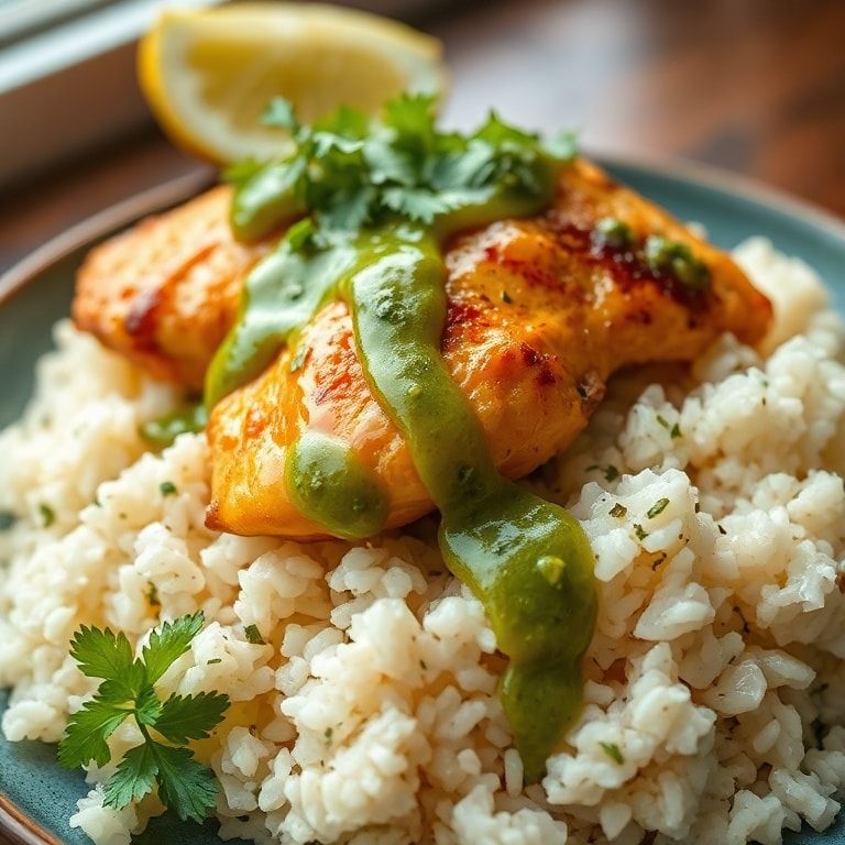 Easy Peruvian Chicken and Rice with Zesty Green Sauce: Quick & Family‑Friendly Dinner finished
