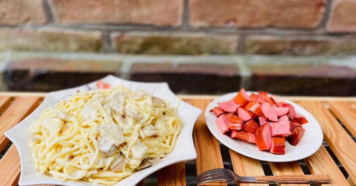 Mỳ ý sốt kem nấm ngon bất bại
