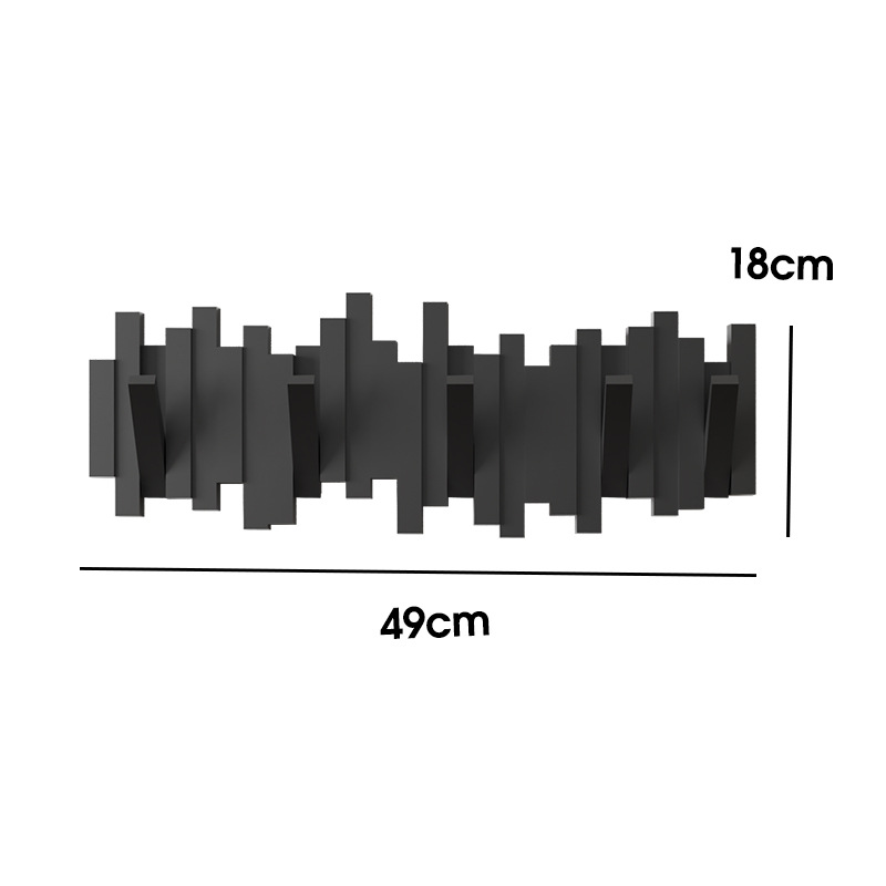 Wall coat rack with piano key design, foldable
