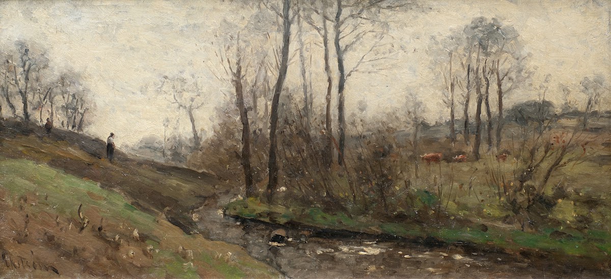 Landscape with a Running Brook Scene from the Carolles in Normandy 1880s