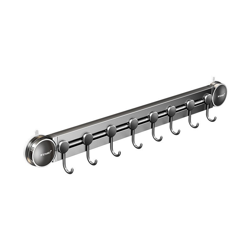 Wall-mounted shelf with hooks, 6–10 hooks