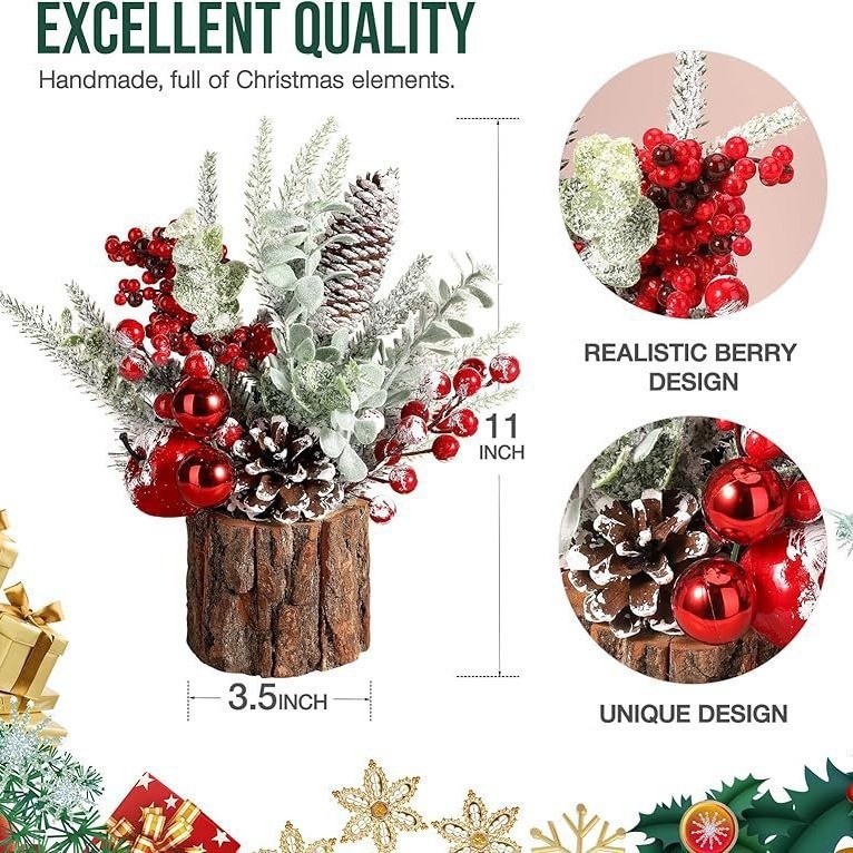 Decorative Tabletop Christmas Tree Figurine, 30 cm