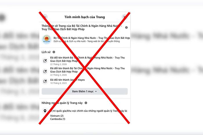 Cảnh báo trang facebook giả mạo Bộ Tài chính - Đài Phát thanh và truyền hình Hà Nội