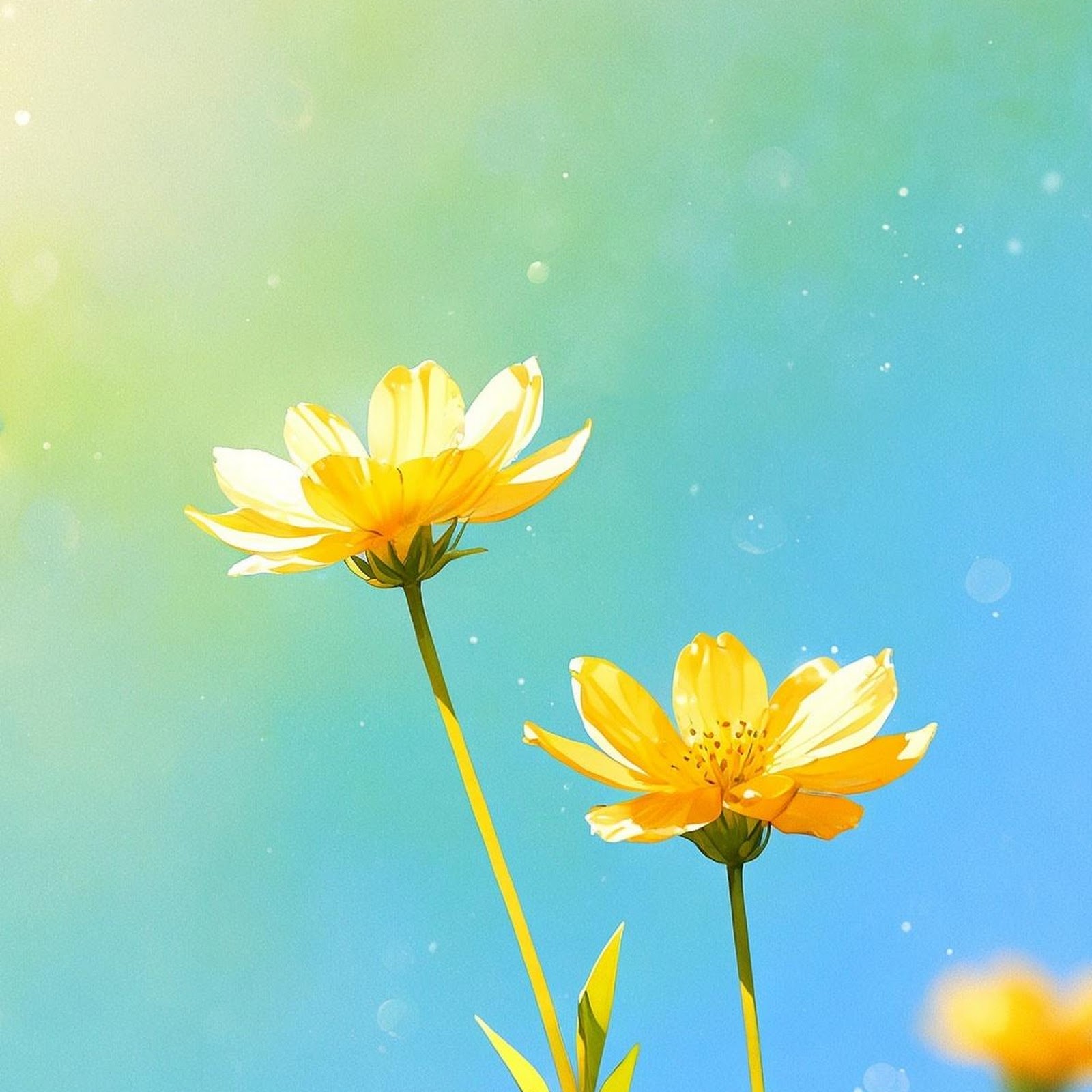 Download Bright Yellow Flowers Against Sky Full HD iPhone