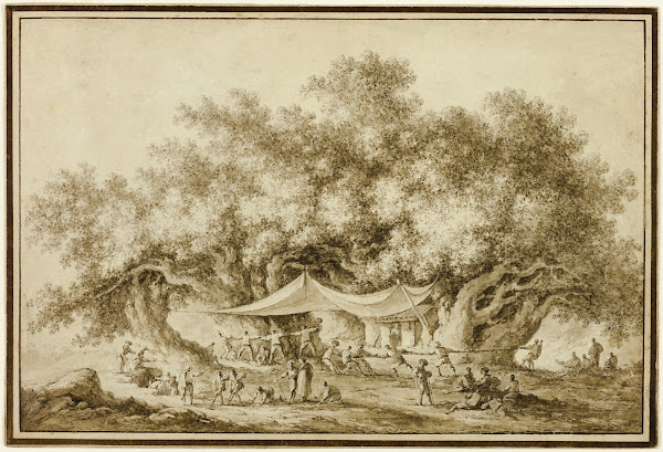 View of the Famous Chestnut Tree of Mount Etna called Centum Cavalli 1784