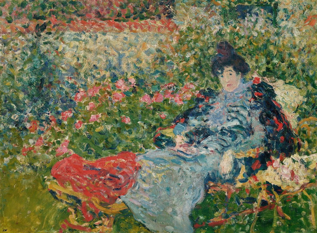 Gabrielle Valtat au jardin circa 1900