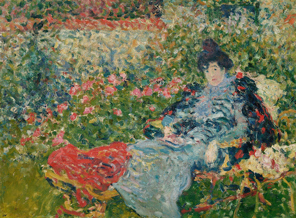 Gabrielle Valtat au jardin circa 1900