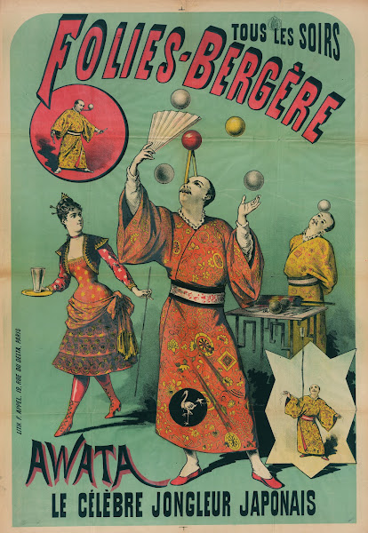 Tous Les Soirs Folies Bergere Awata Le Celebre Jongleur Japonais 1880 1890