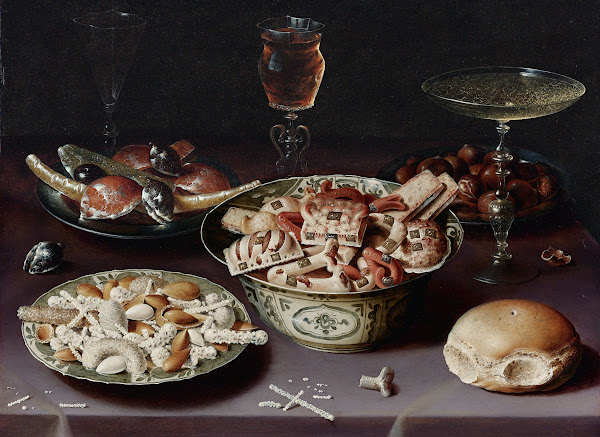 A Still Life Of Porcelain Vessels Containing Sweets