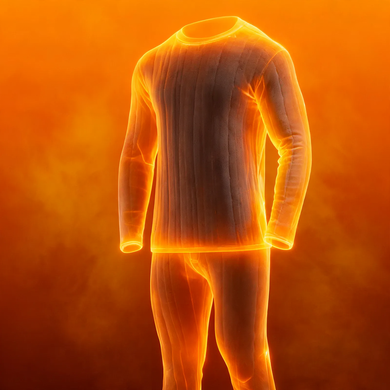 Men's Thermal Underwear Set with Wool Content