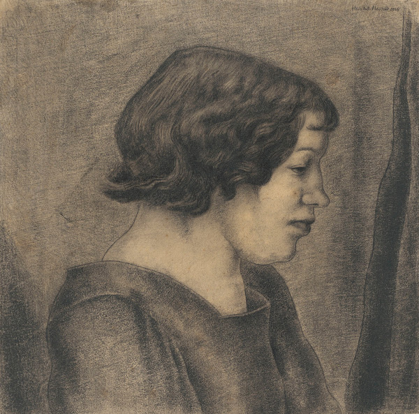 Portret van een vrouw van opzij gezien 1926