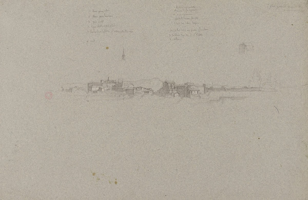 Paysage en silhouette 19th century