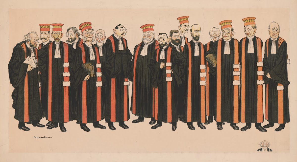 Men Standing In Robes With Orange Sashes And Hats Facing Forward 1890