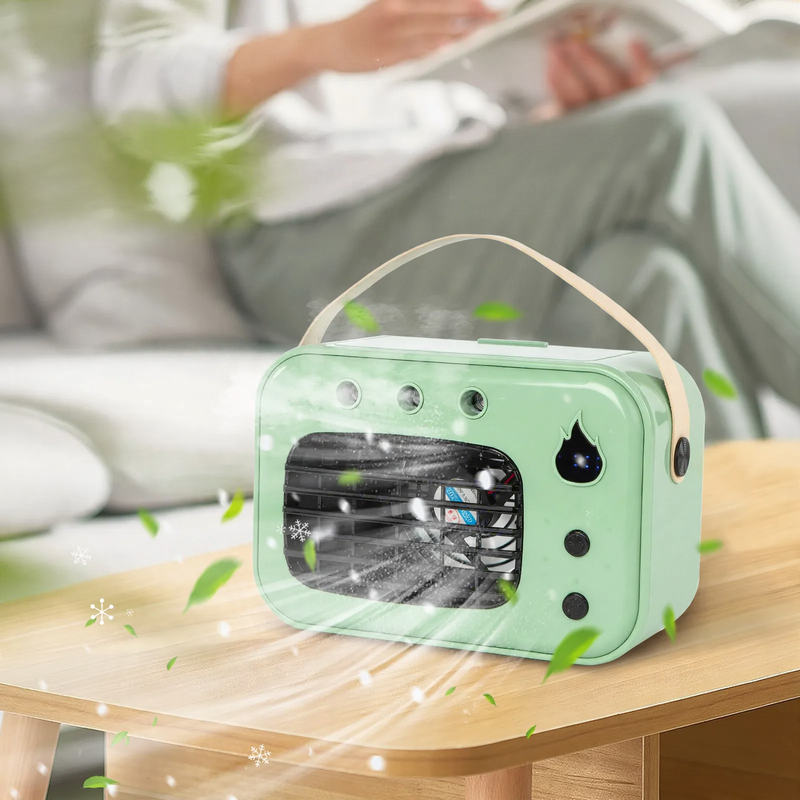 Tisch-Sprühventilator mit Befeuchtungsfunktion