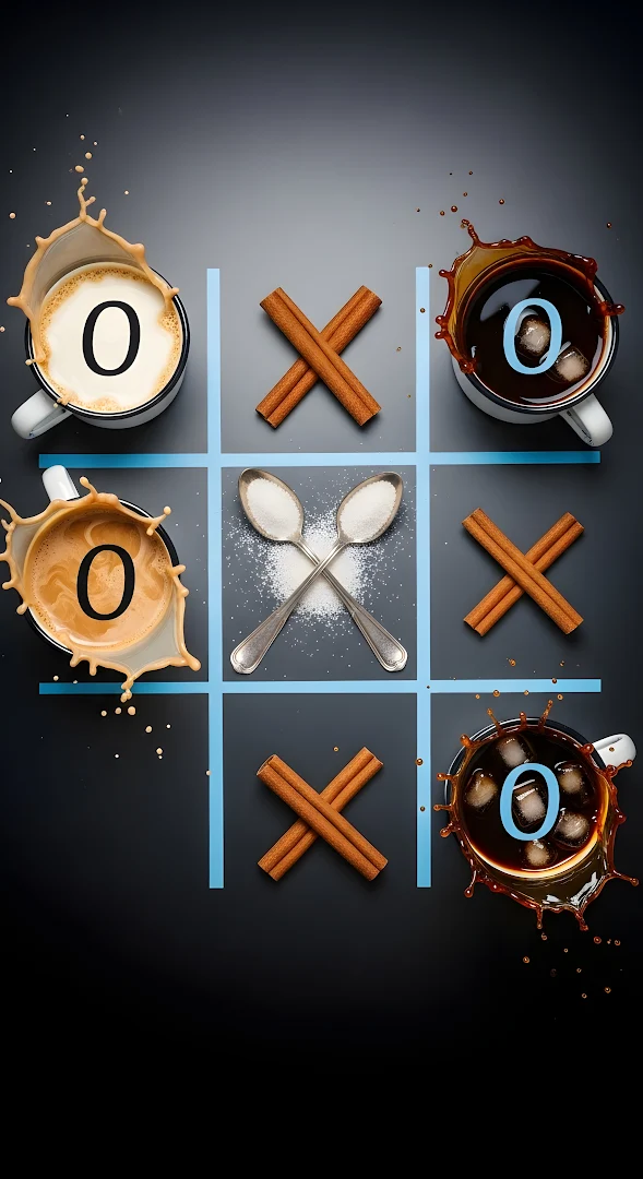 Coffee Noughts and Crosses Food Art Concept