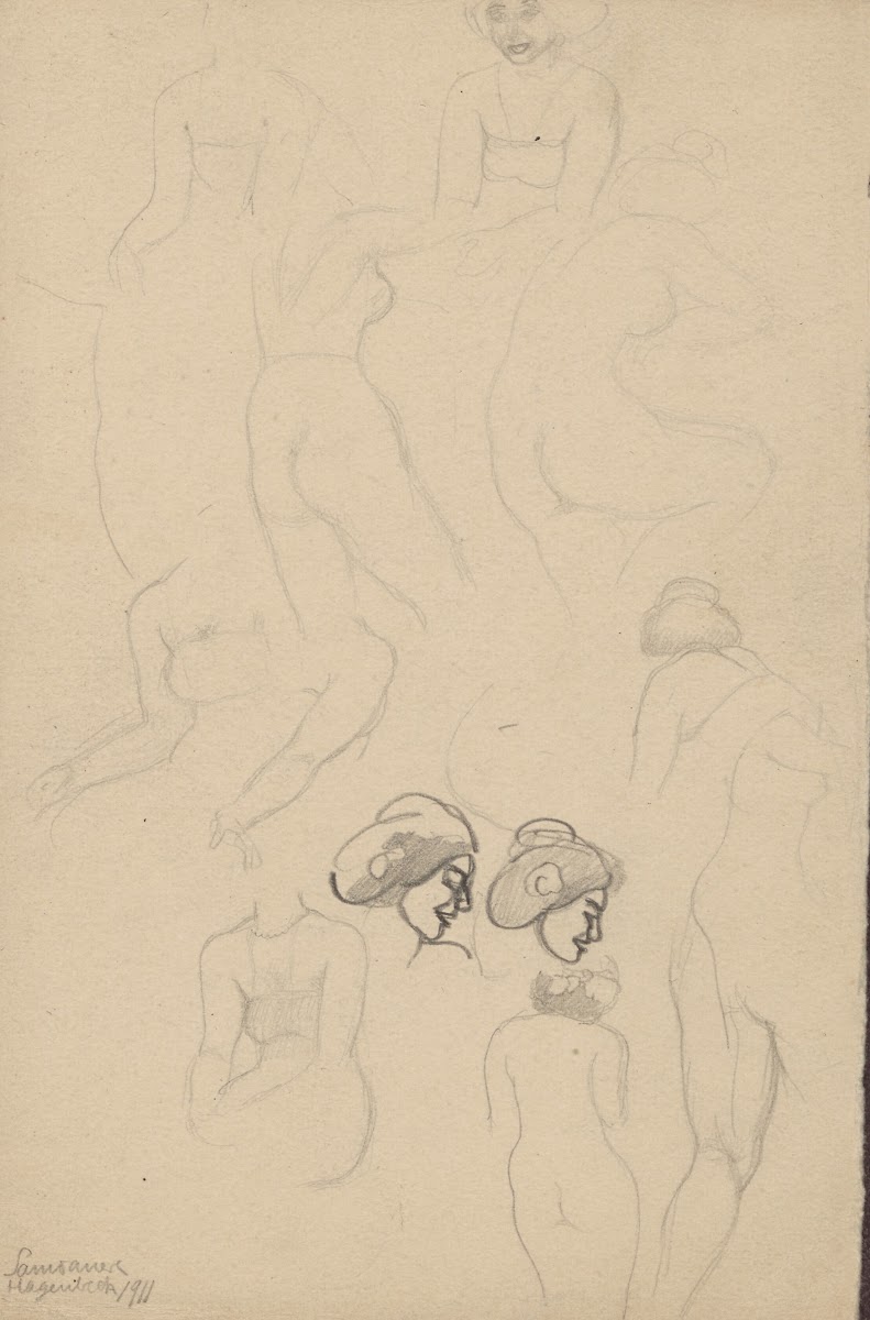Sketches of naked women in various positions 1895 1928