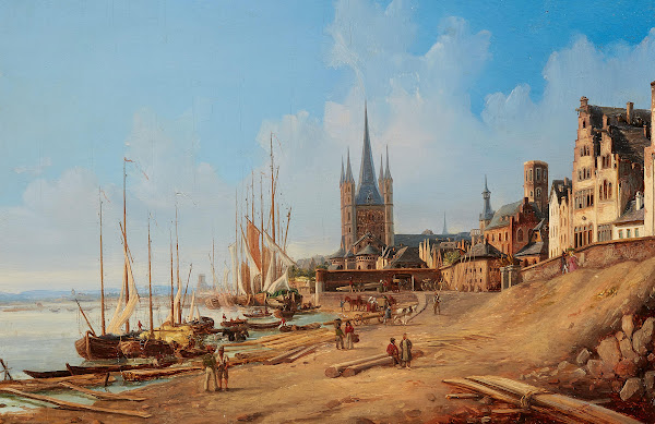 Ansicht von Köln mit Blick auf Groß St Martin 1839