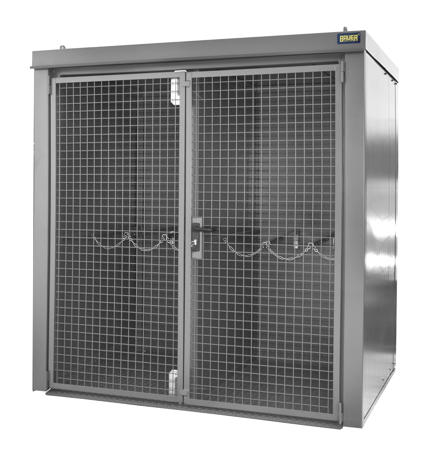 Gasflessen-container GFC-B/W M2, gelakt, Muisgrijs