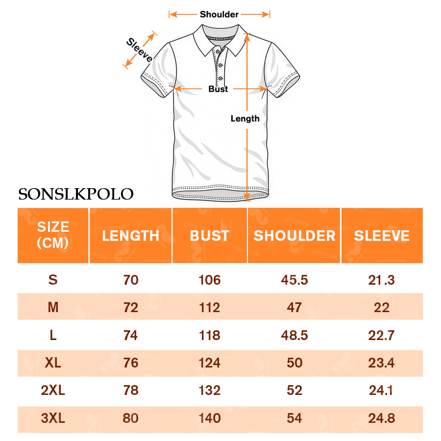 AOP SON Three Button Polo