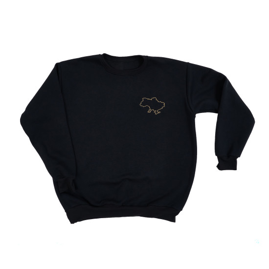 Світшот жіночий Twins утеплений з вишивкою чорний S