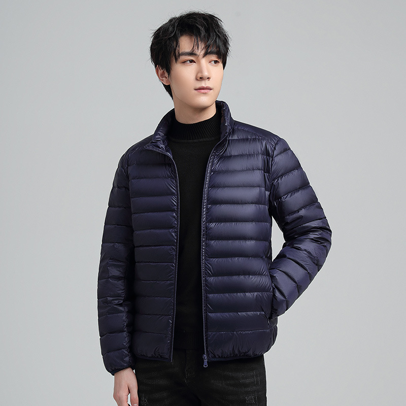 Men's down jacket, lightweight, short, with duck down
