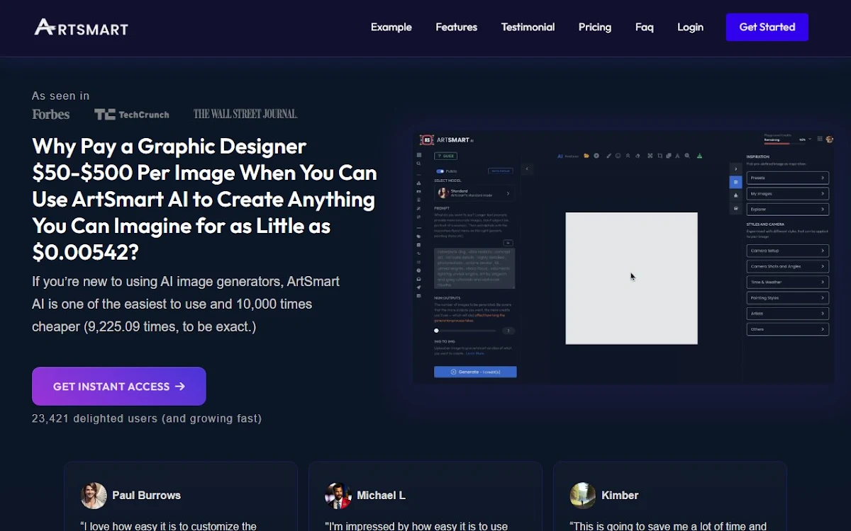 Captura de Artsmart.ai