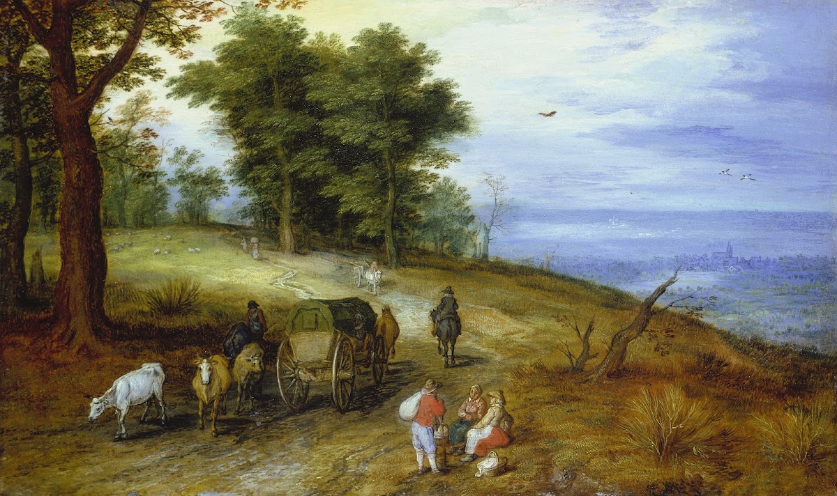 Wooded Landscape with Figures ca 1605  1610