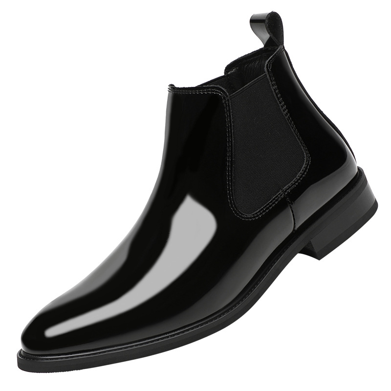 Men's leather Chelsea boots with optional lift