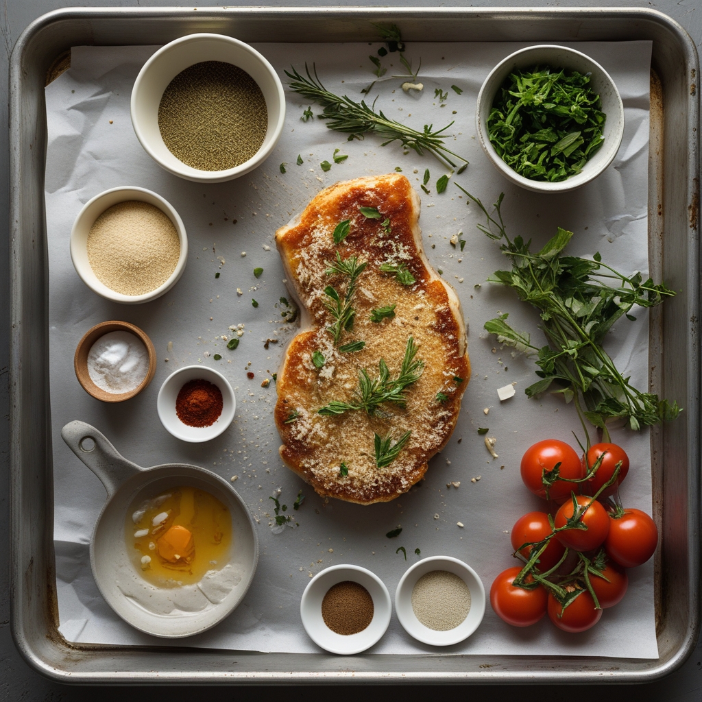 Ingredients for Crispy Parmesan Crusted Pork Chops - Easy & Delicious Weeknight Dinner