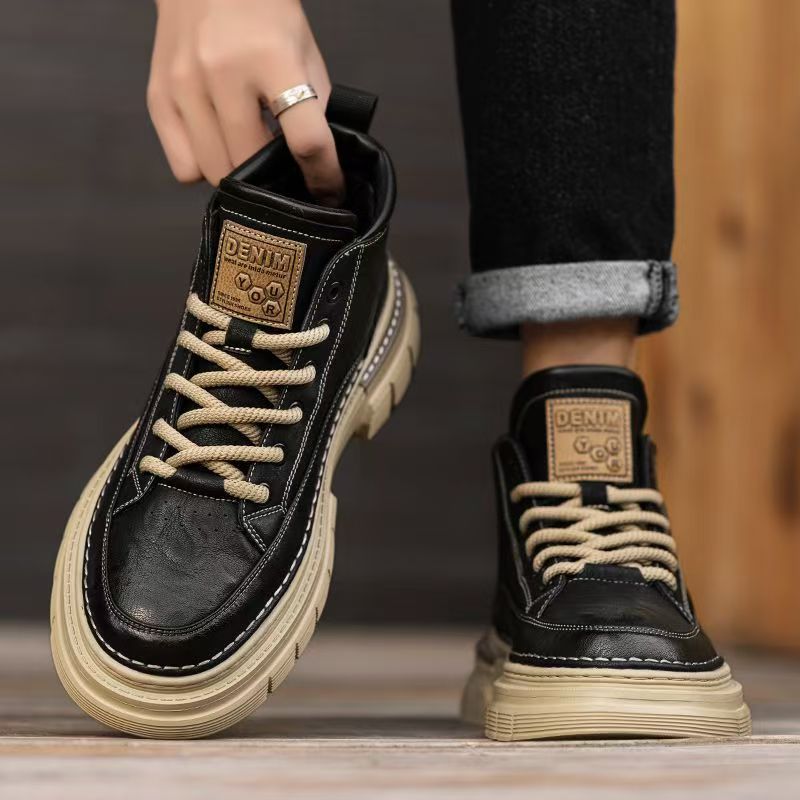 Vintage-style men's boot, slip-resistant