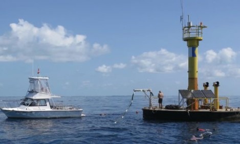 Life Support Buoy. Aquarius Reef Base, underwater research laboratory, underwater sea lab. CarbonEthics Indonesia