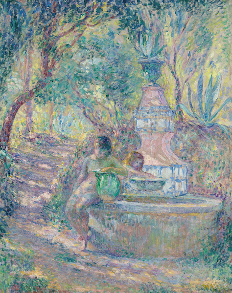 Saint Tropez deux jeunes filles à la fontaine 1906