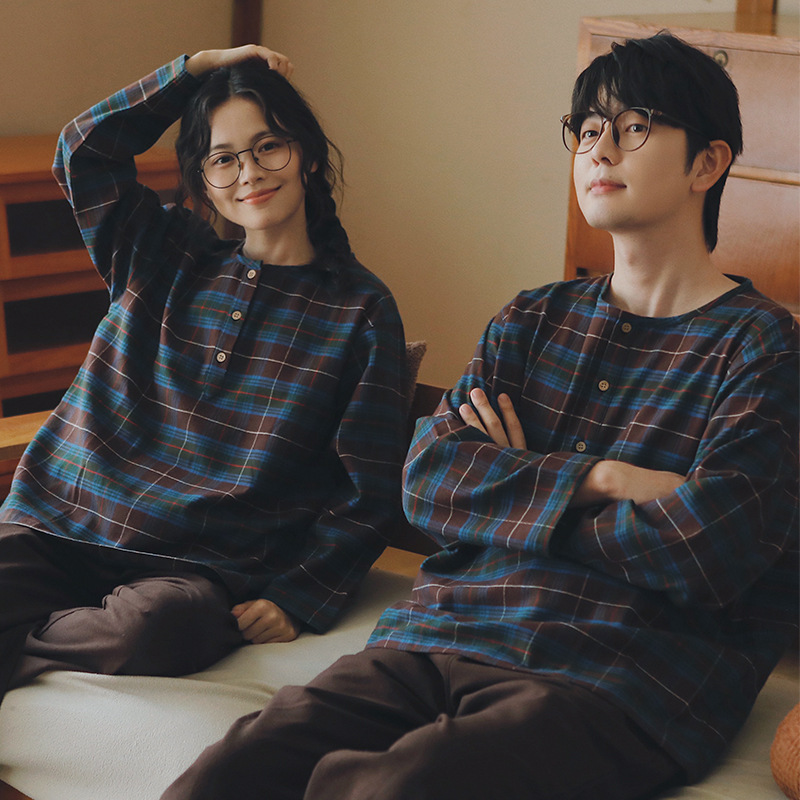 Winter-Pyjama-Set aus angerauter Baumwolle für Paare