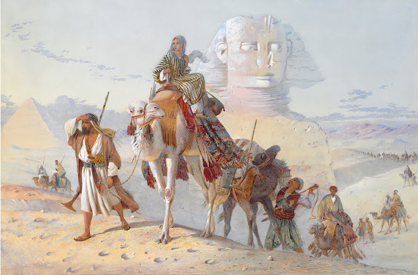 A Caravan with the Pyramids and Sphinx beyond 1868