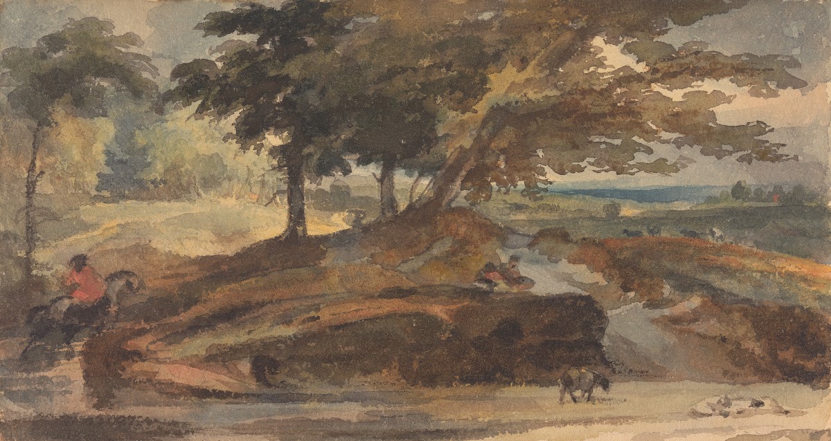 Landscape with Knoll with Trees Figure on Horseback