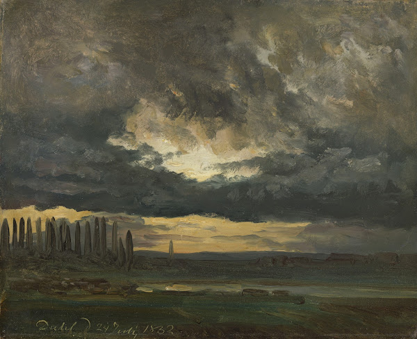 Cloud Study over the Elbe with Poplars 1832
