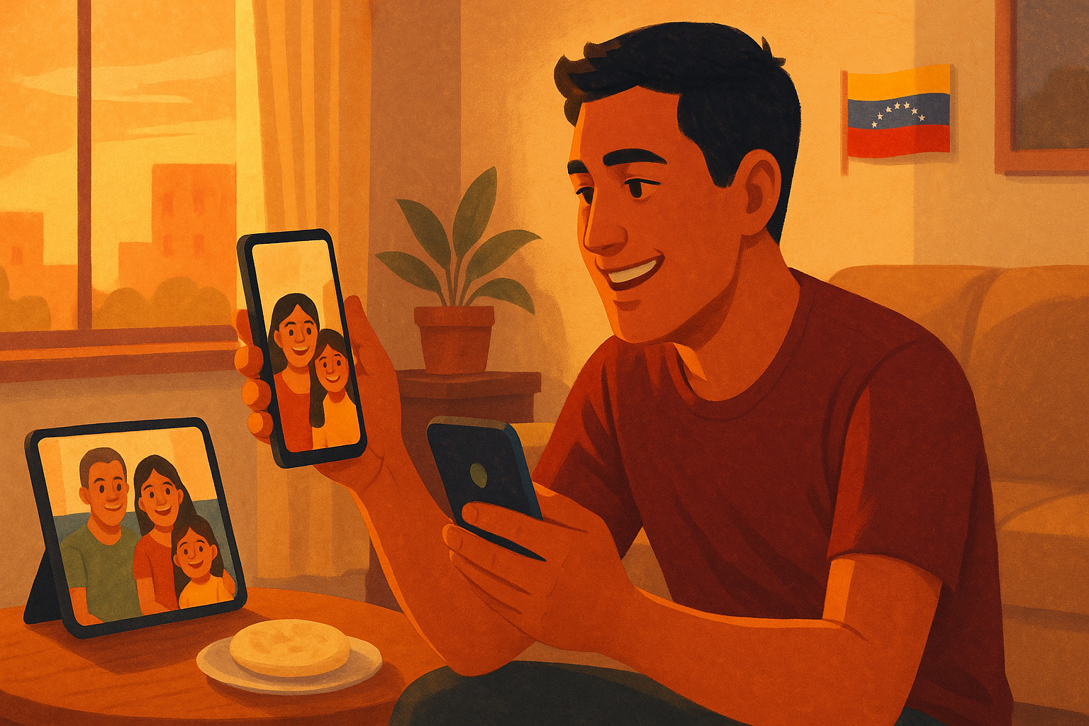 familia venezolana recibiendo remesa desde el exterior de forma segura