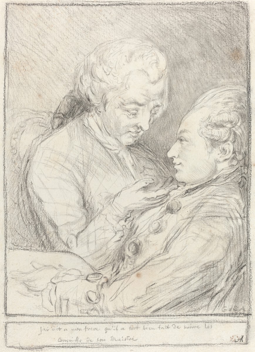 Portrait of the Artist with His Younger Brother Augustin Saint Aubin 1771