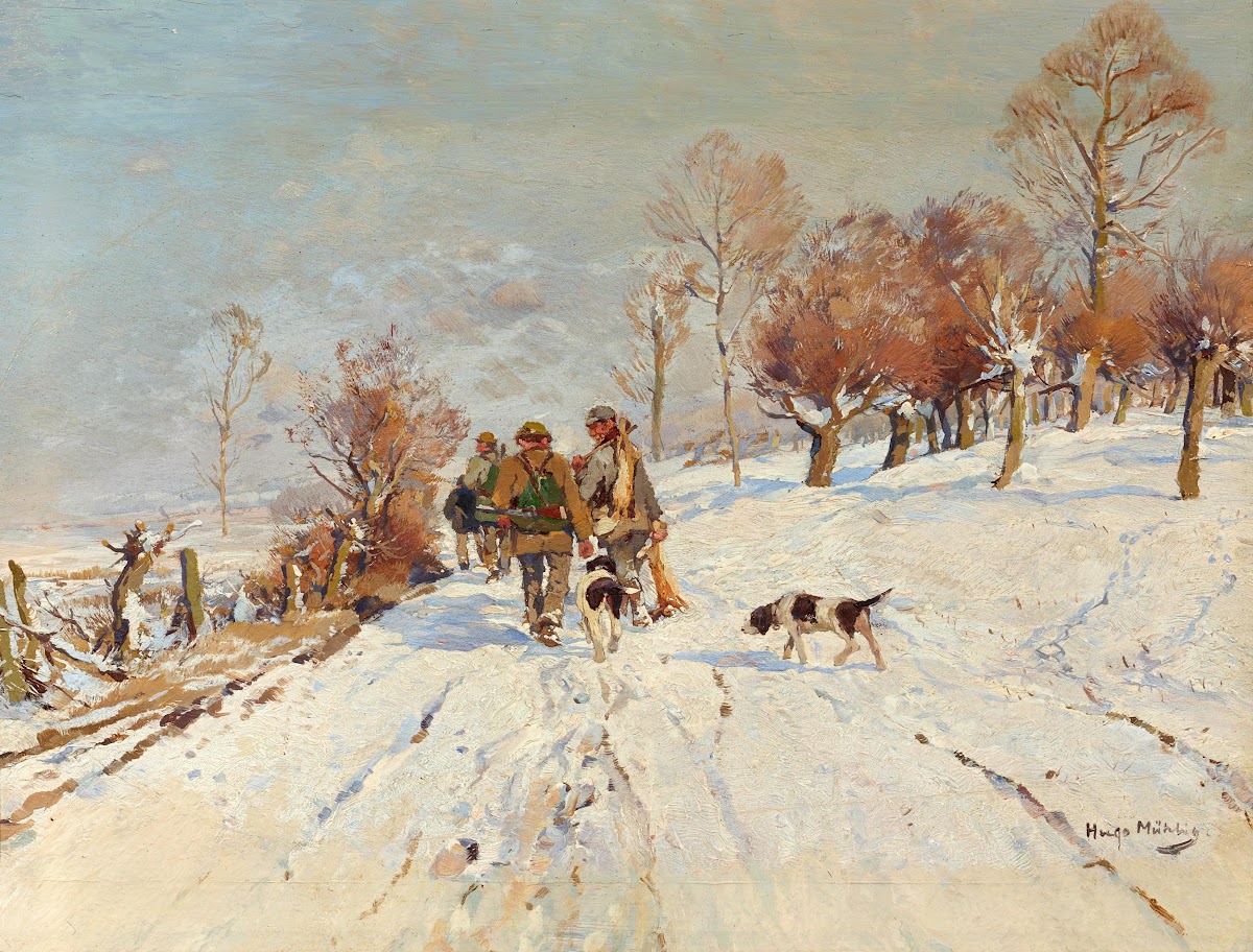 Winter Landscape with Hunters 19th century