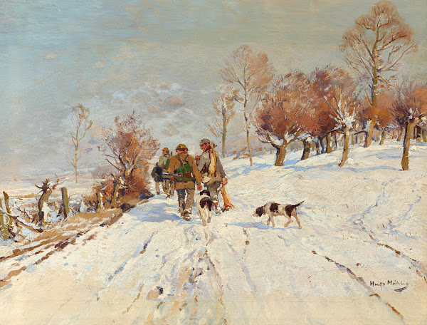 Winter Landscape with Hunters 19th century