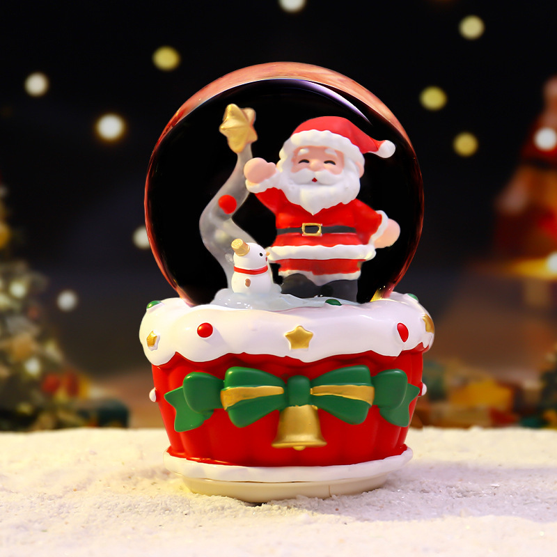 Weihnachtliche Schneekugel mit Musik und Licht