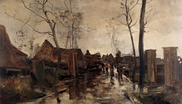 Village Street in the Rain 1887