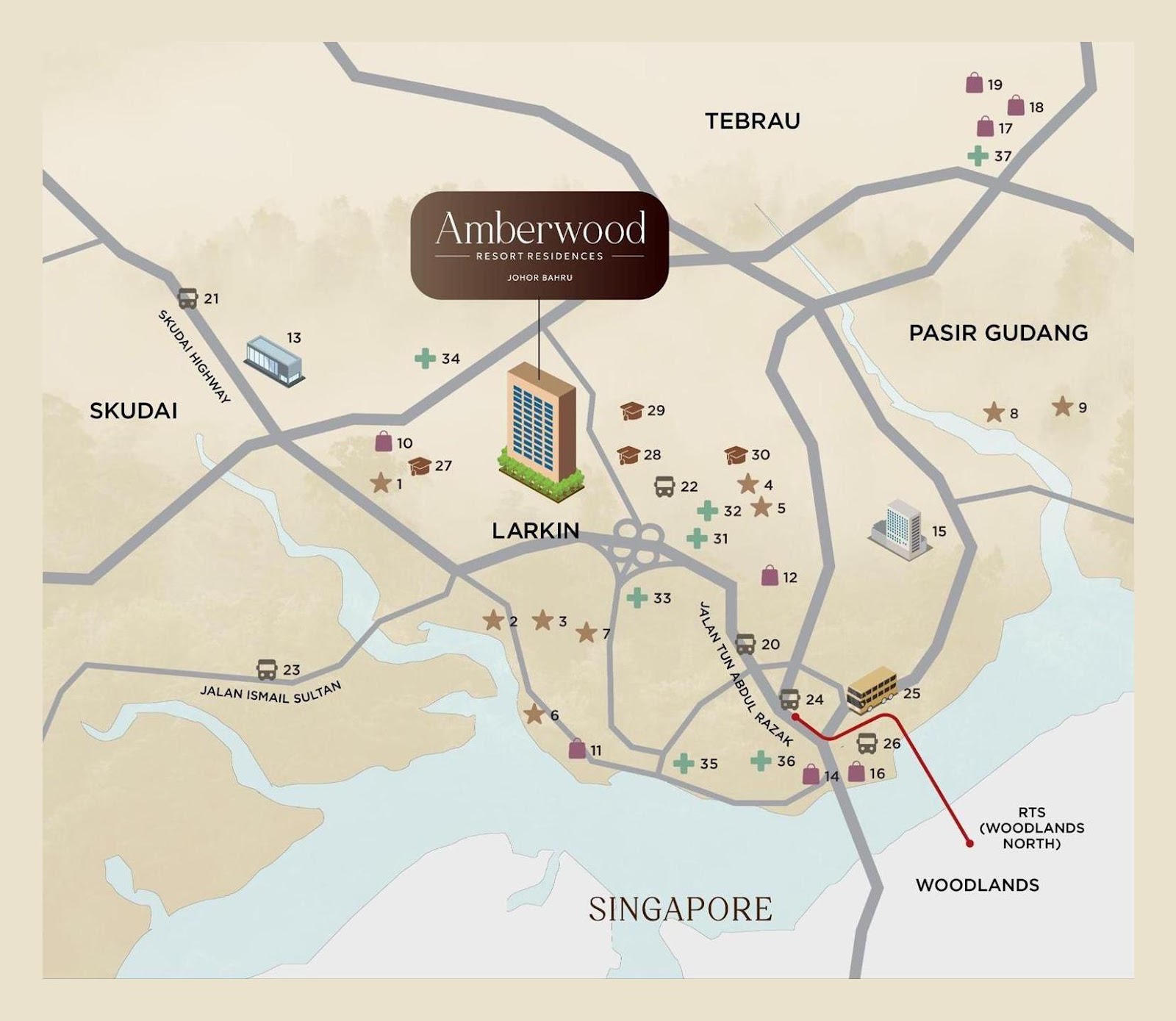 Amberwood Resort Residences @ Johor Bahru — peta lokasi