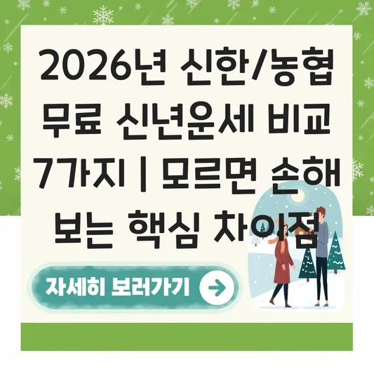 신한/농협 2026년 무료 신년운세 차이점 및 결과 비교하기 대표 이미지