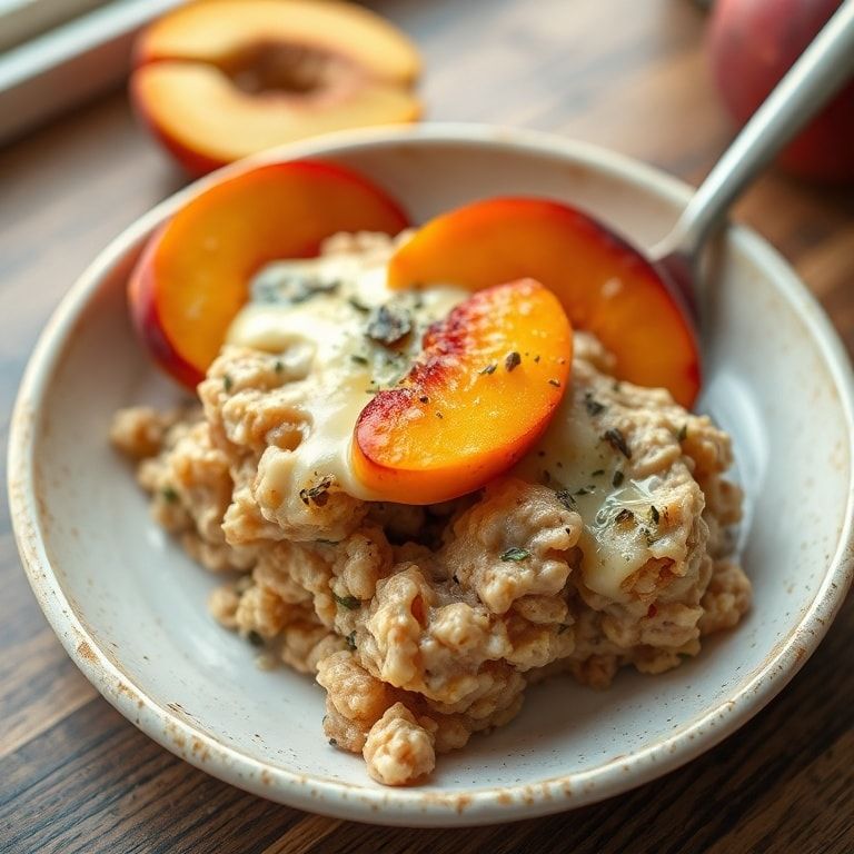 Peach Baked Oatmeal—Easy, Homemade Breakfast Casserole