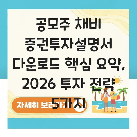 공모주 채비 증권투자설명서 다운로드 핵심 요약